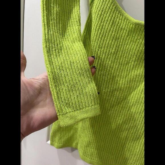 SER.O.YA Women’s Knit Bodycon Cut Out Mini Dress Small Green Long Sleeve Holiday - Picture 8 of 8